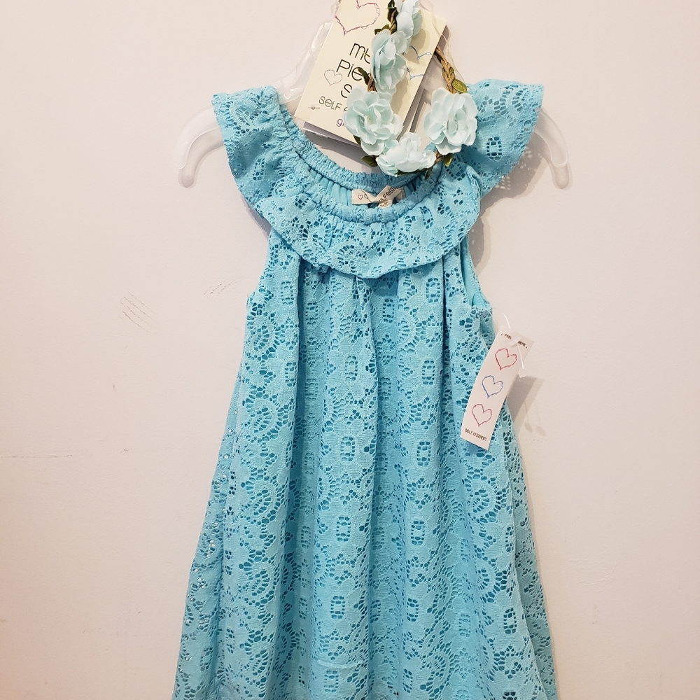 NEW/TAGS SELF ESTEEM LACE LINED DRESS /MATCHING HEADBAND 3T. 25.00 OFFER
